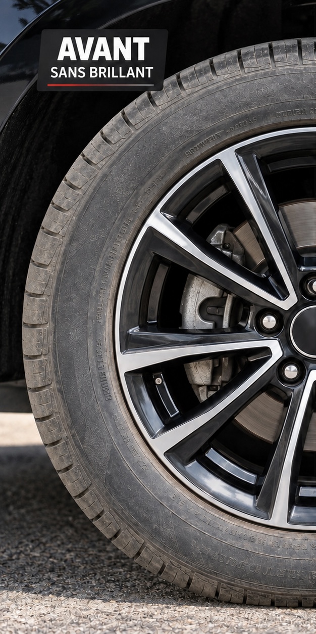 Avant utilisation de BLACK TIRE - Brillant Pneus & Protecteur Anti-UV